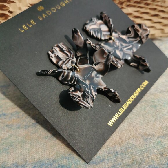 Lele Sadoughi Small Paper Lily Earrings, Maple - Picture 2 of 4